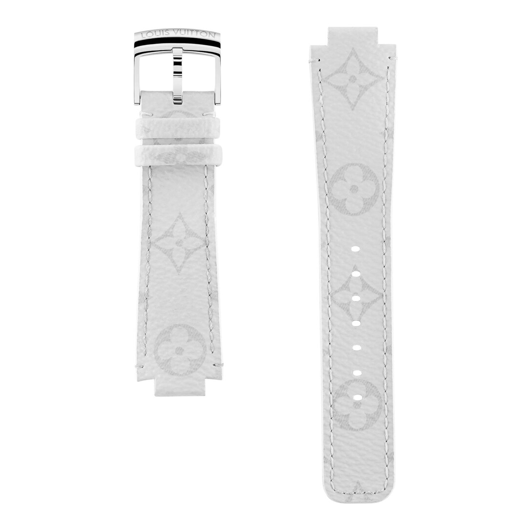 【白く光る】タンブールGM用 モノグラムレザーストラップ Tambour White Monogram Canvas Strap - Women - Jewelry
